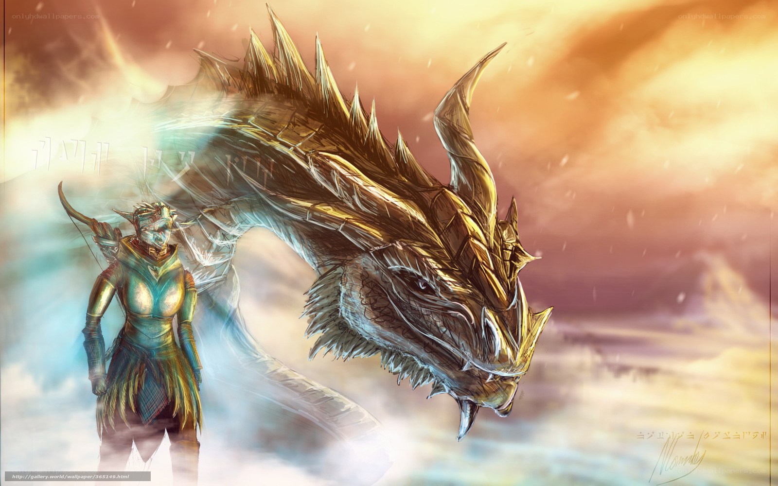 elf archer with dragon