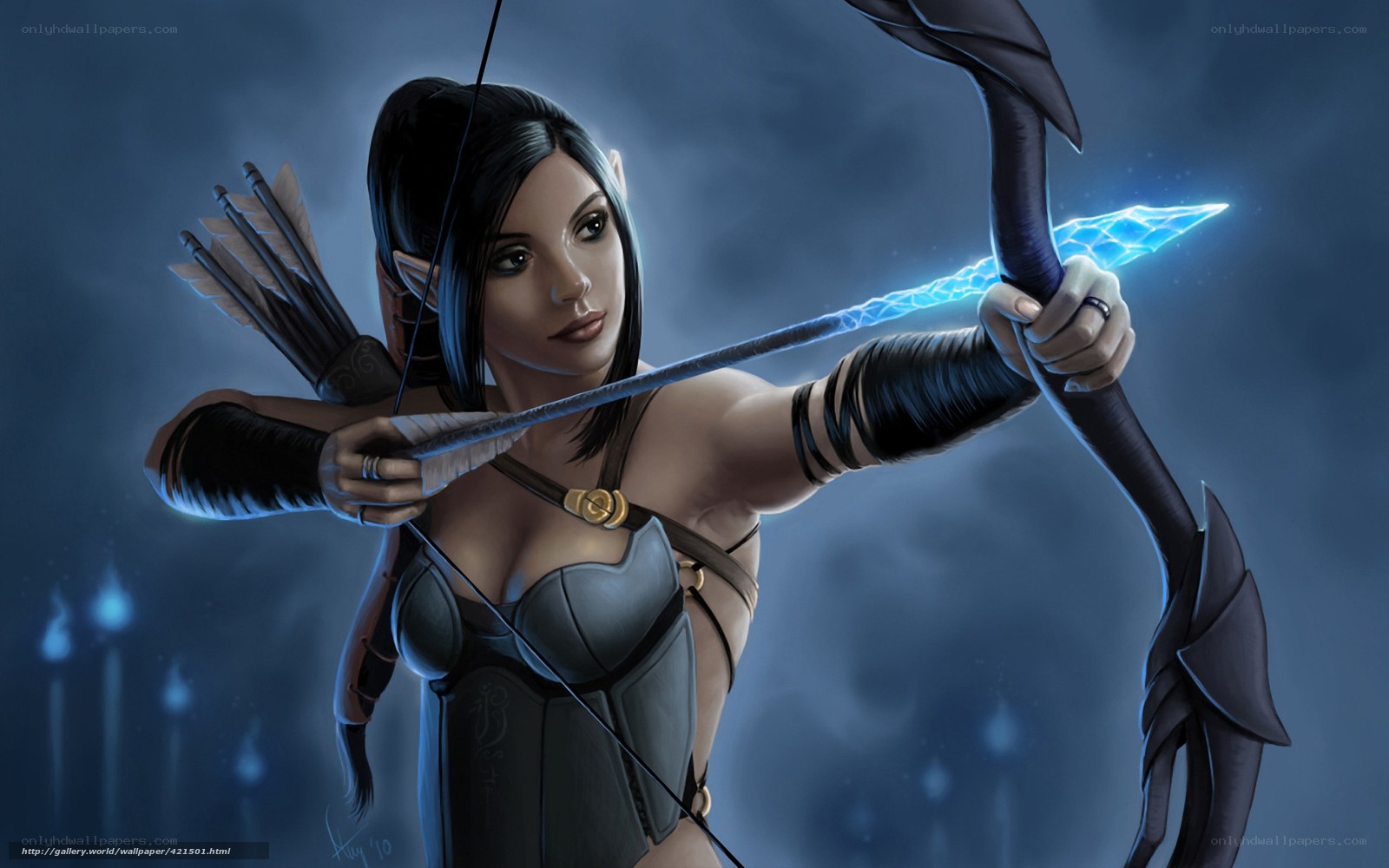 elf archer with glowing arrow