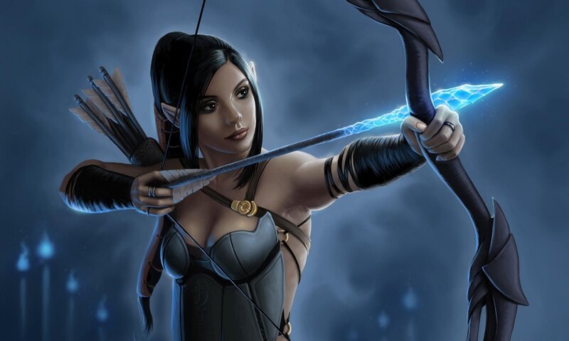 elf archer with glowing arrow