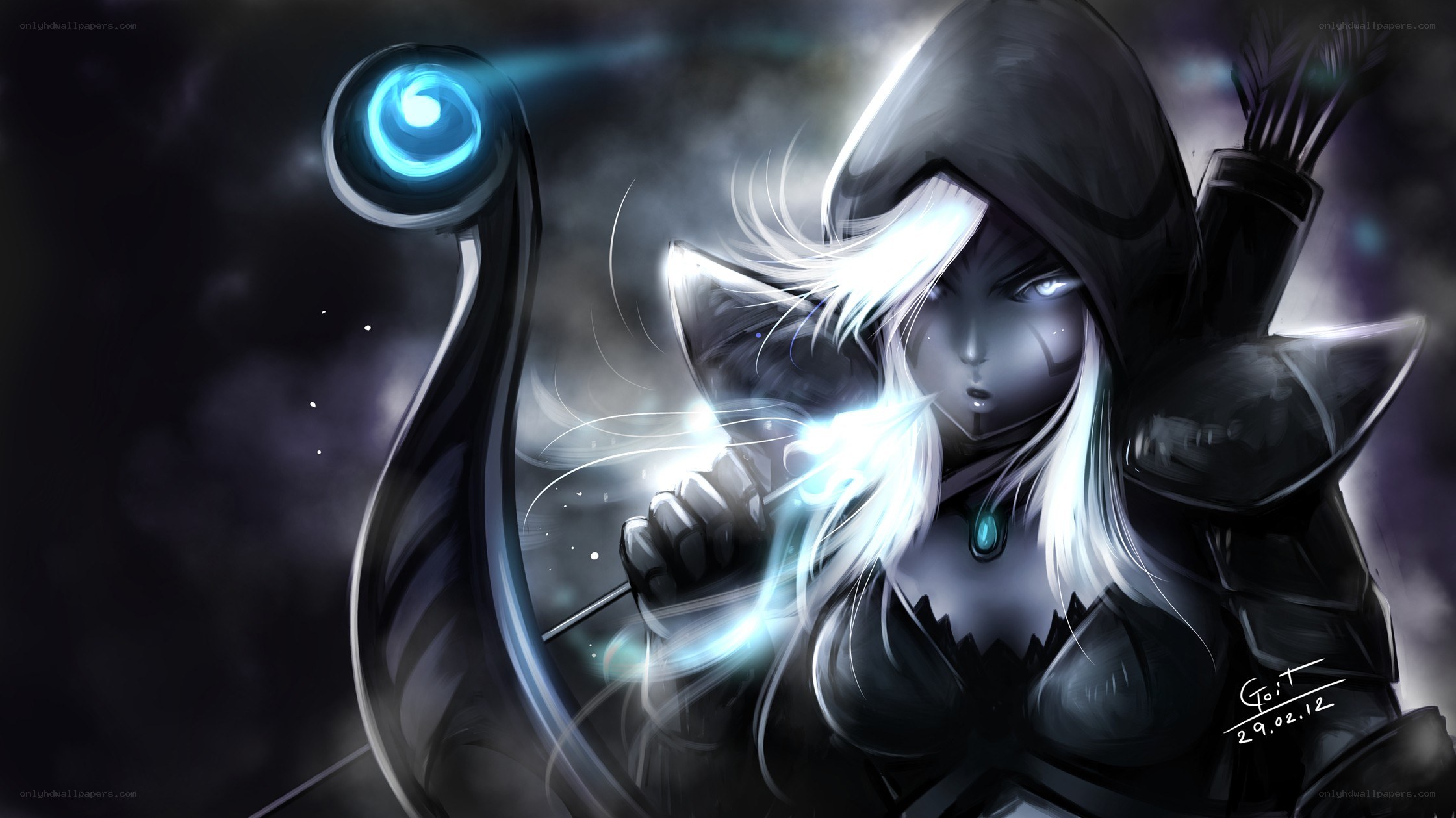 elf archer with glowing bow