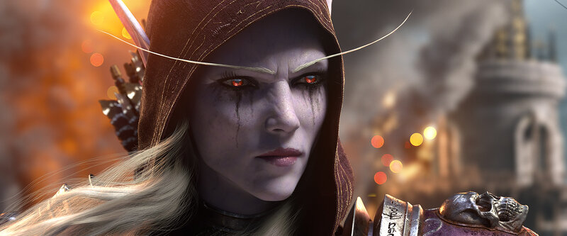 Elf Archer with Red Eyes — Purple
