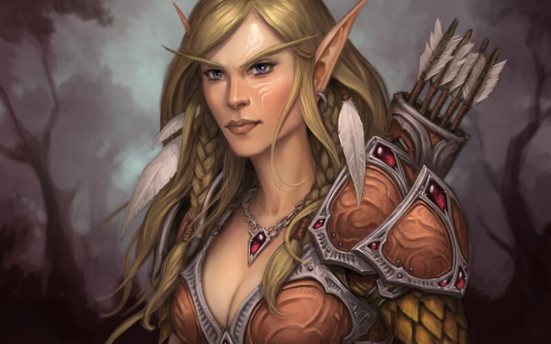 Elf Archer Woman — Brown, Dramatic