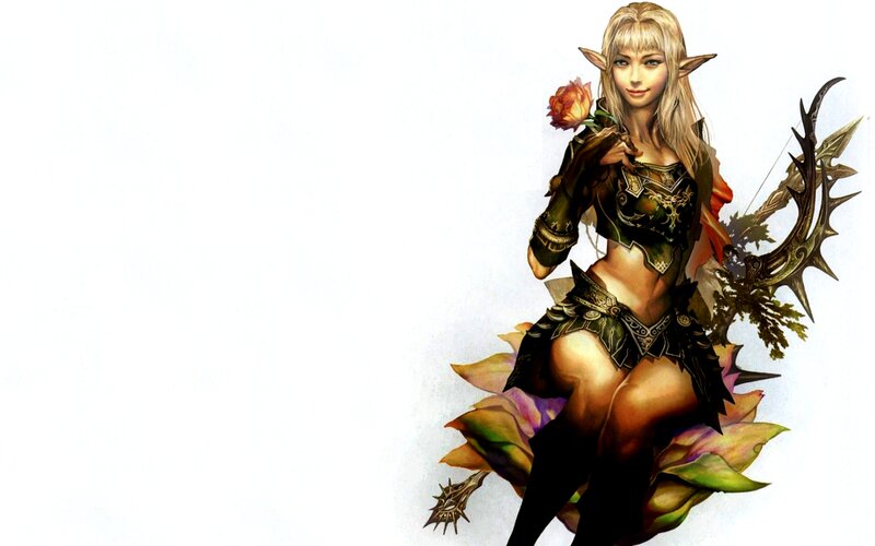 Elf Archer Woman — Green, Calm, Digital Art