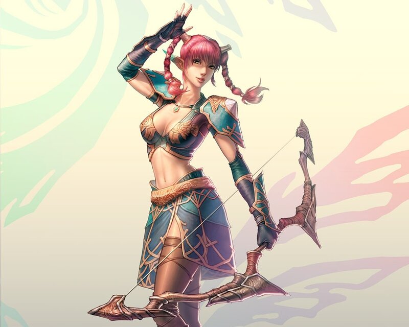 Elf Archer Woman — Pink, Confident