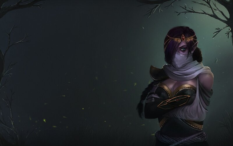 elf assassin in dark forest