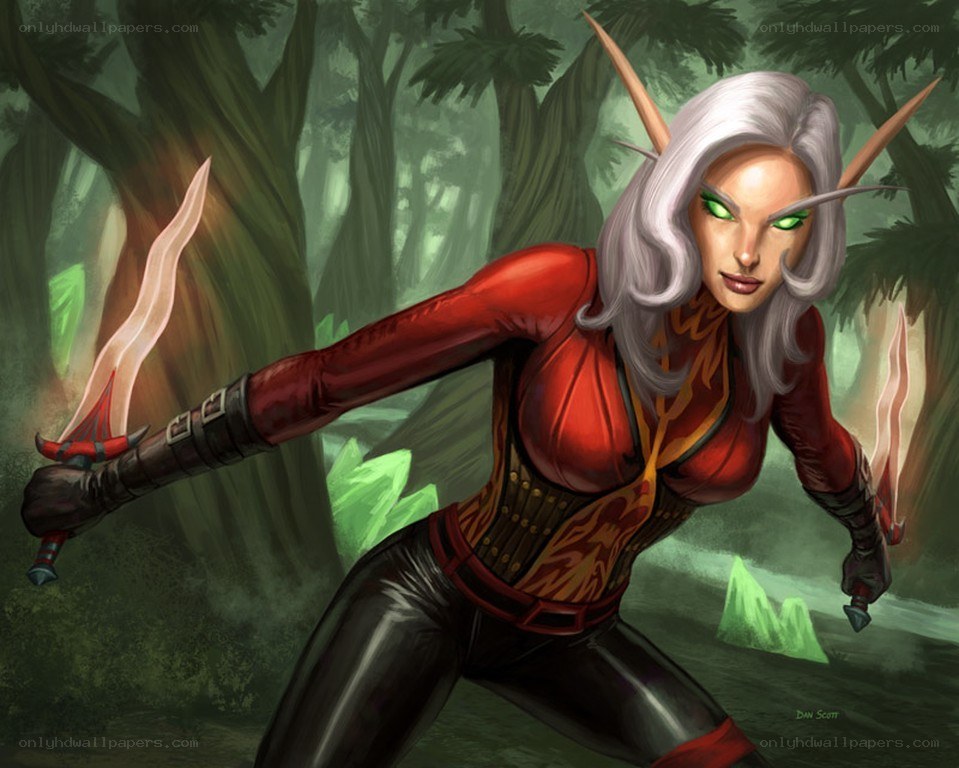 elf assassin in forest