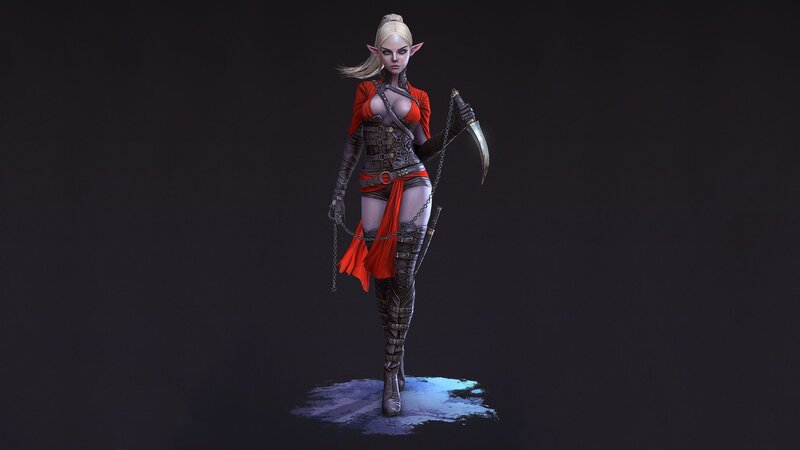 elf assassin with scythe