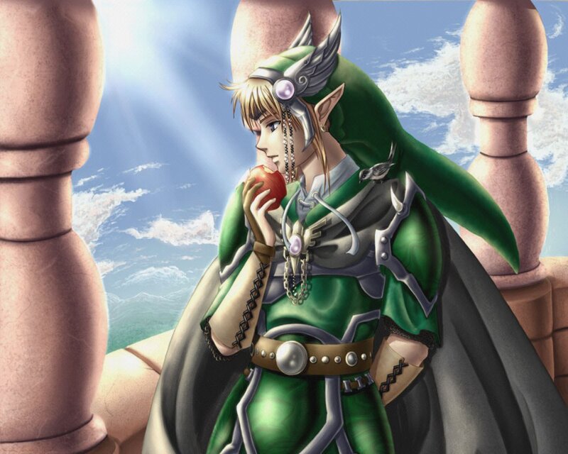 Elf Character Eating Apple