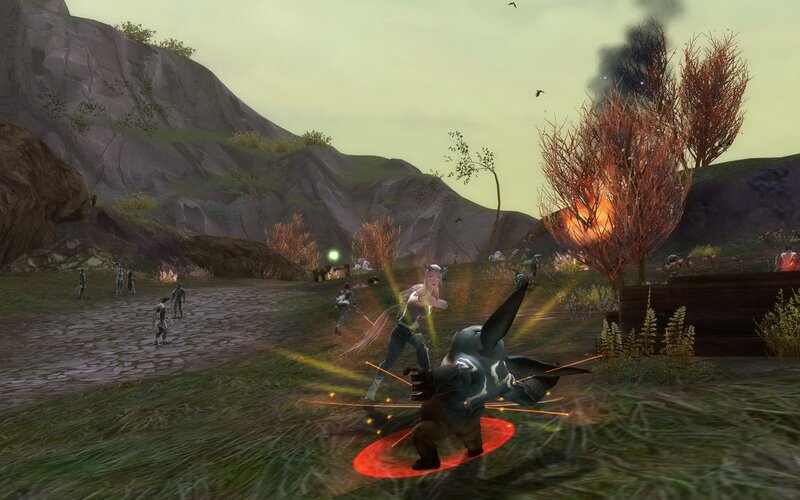 Elf Character Fighting Monster