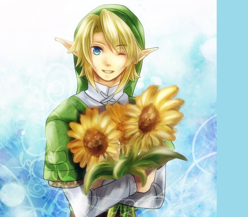 Elf Character Holding Flowers