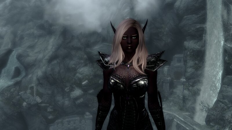 Elf Character in Armor — Black, Dark, Dramatic