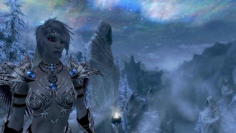 Elf Character in Armor — Blue, Mystical, Serene