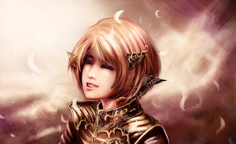 Elf Character in Armor — Brown, Dramatic