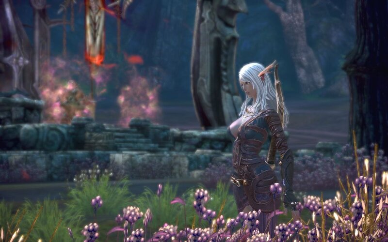 Elf Character in Armor — Purple