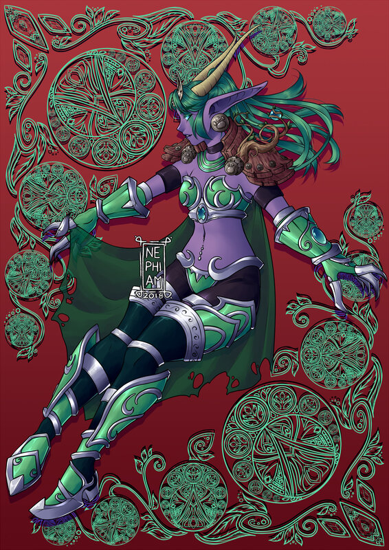 Elf Character in Armor — Red
