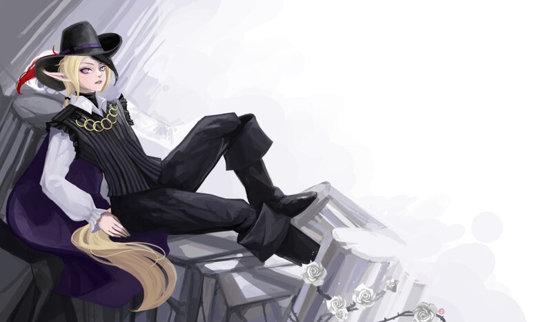 Elf Character in Black Hat
