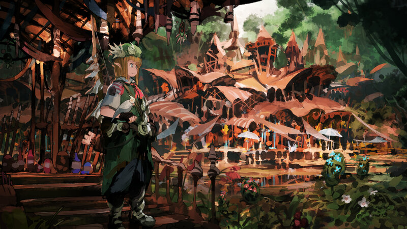 Elf Character in Forest — Green, Serene