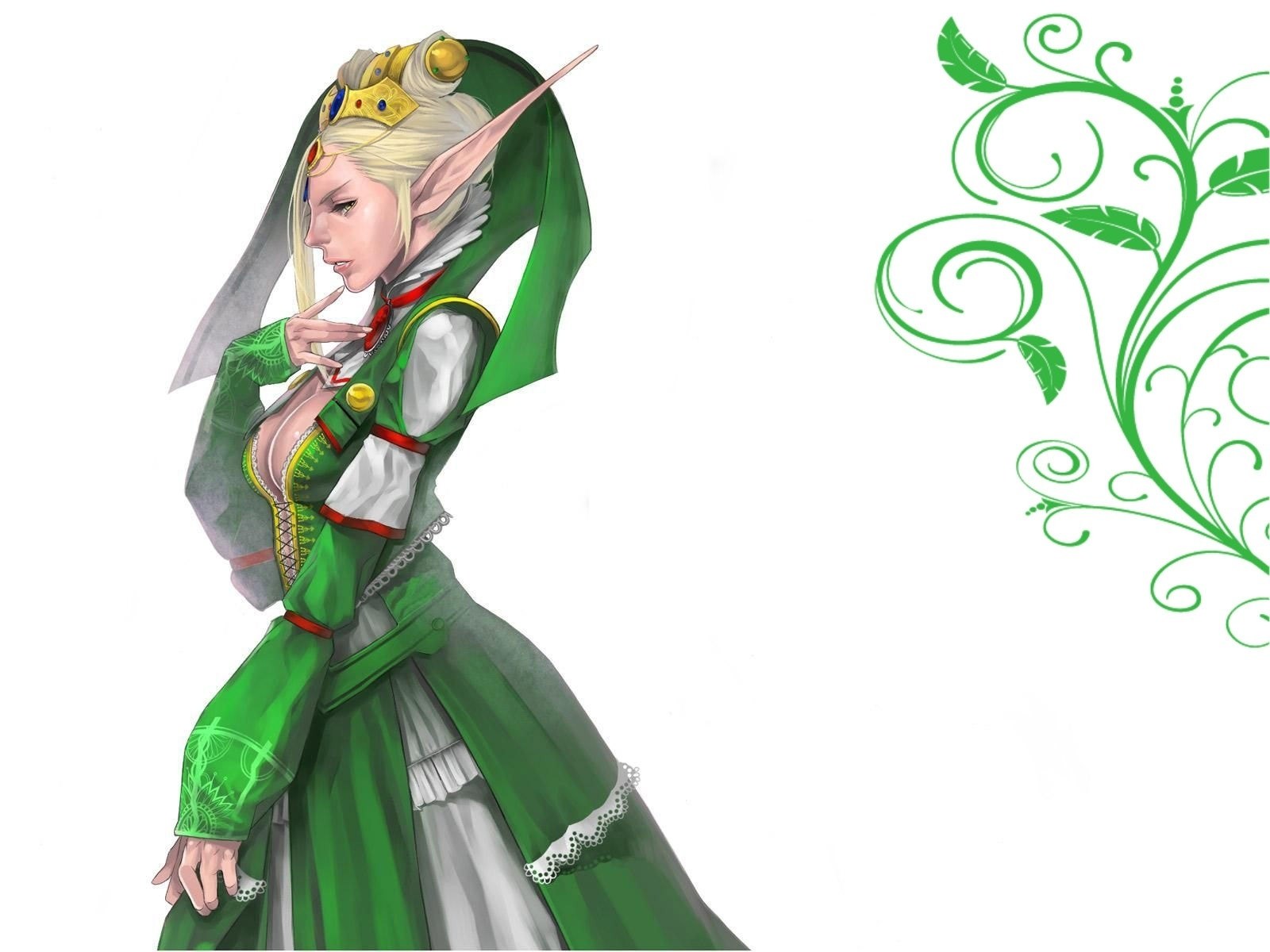 elf character in green dress