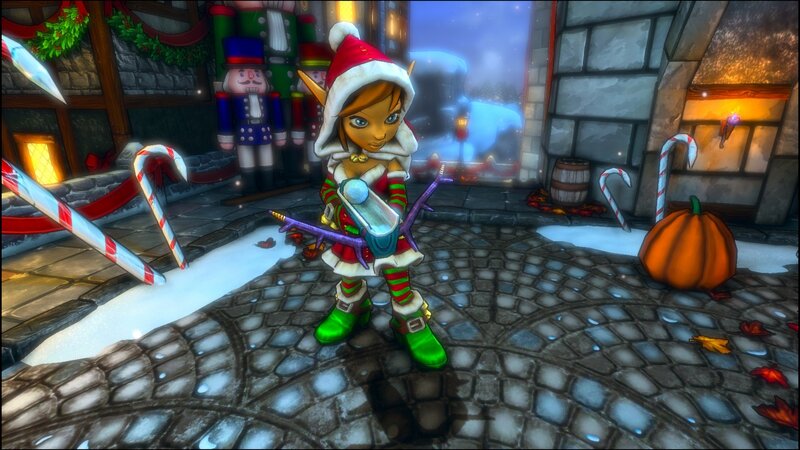 elf character in holiday setting