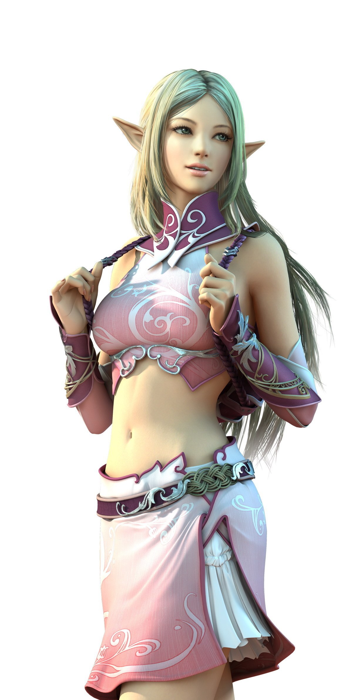 elf character in pink armor