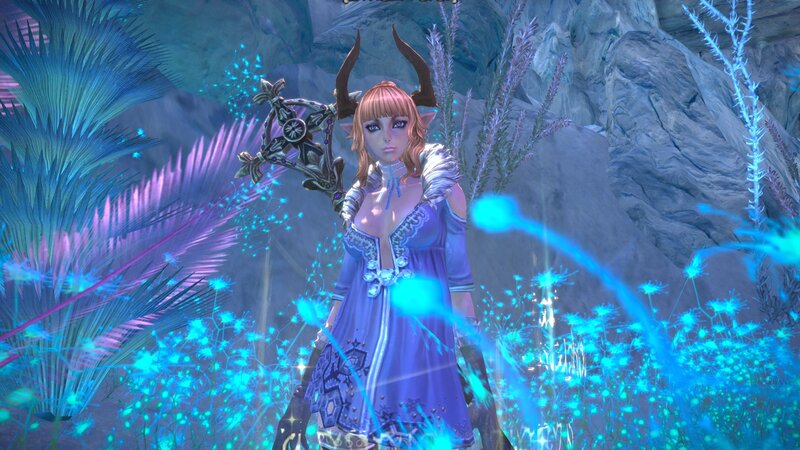 Elf Character in Purple Dress