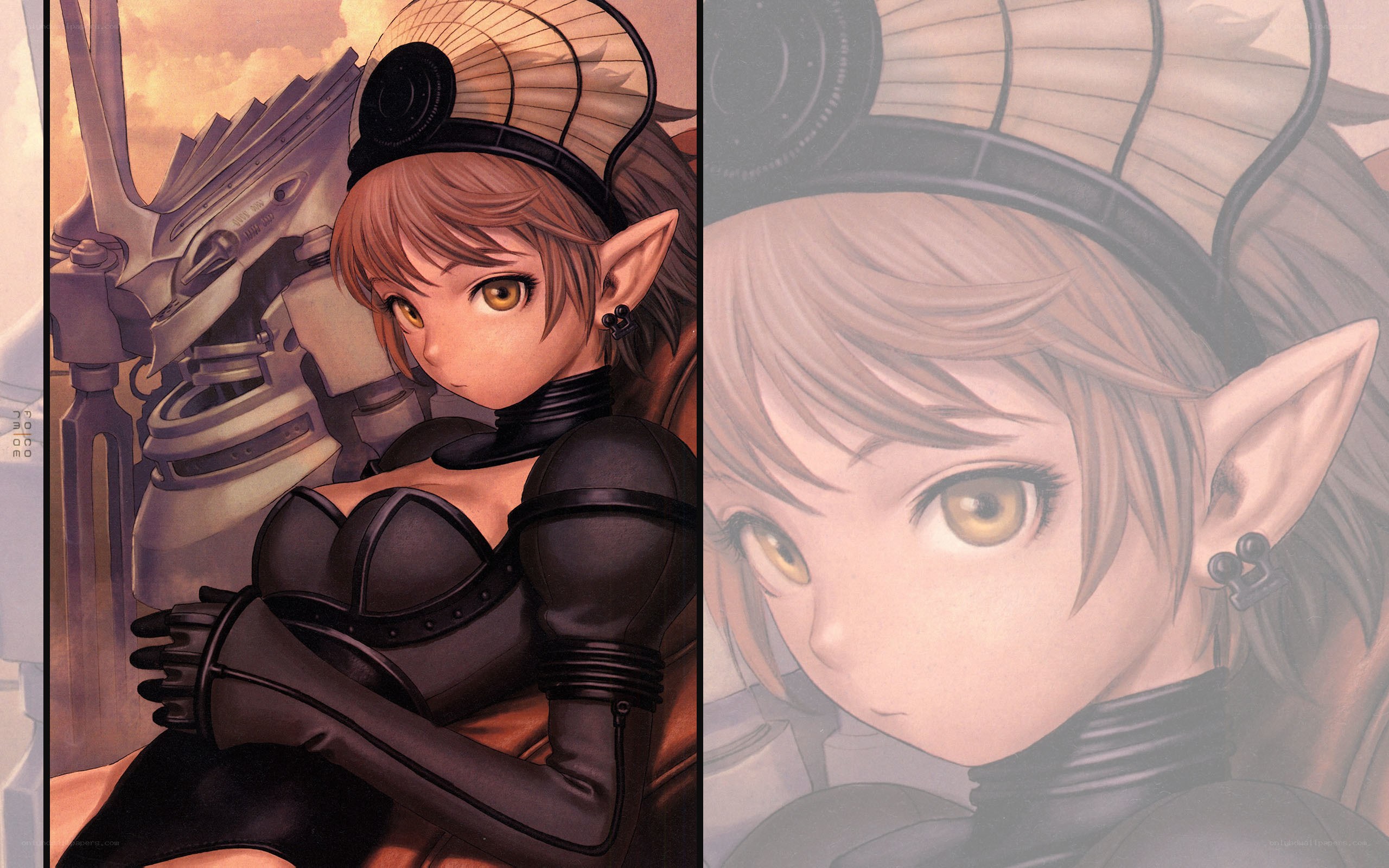 elf character in steampunk armor