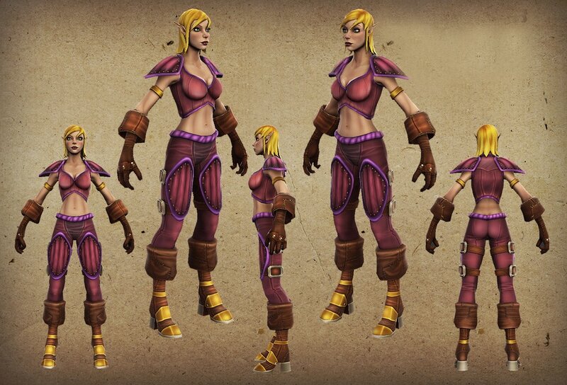elf character model sheets