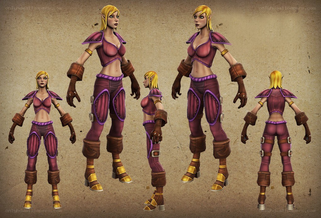elf character model sheets