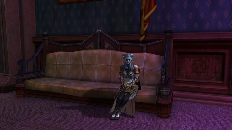 elf character on a sofa