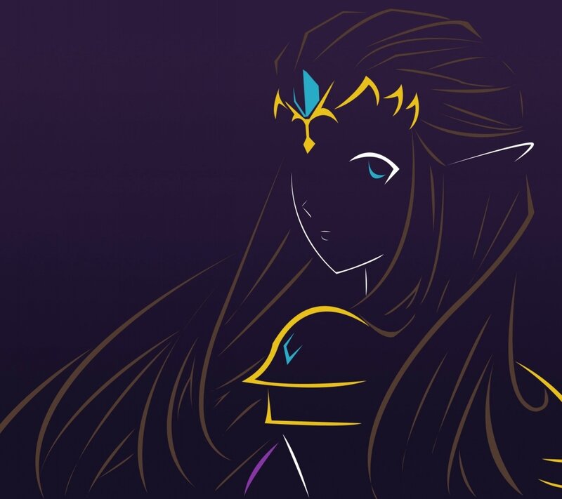 Elf Character Portrait — Purple