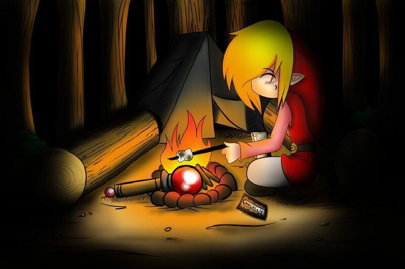 Elf Character Roasting Marshmallows