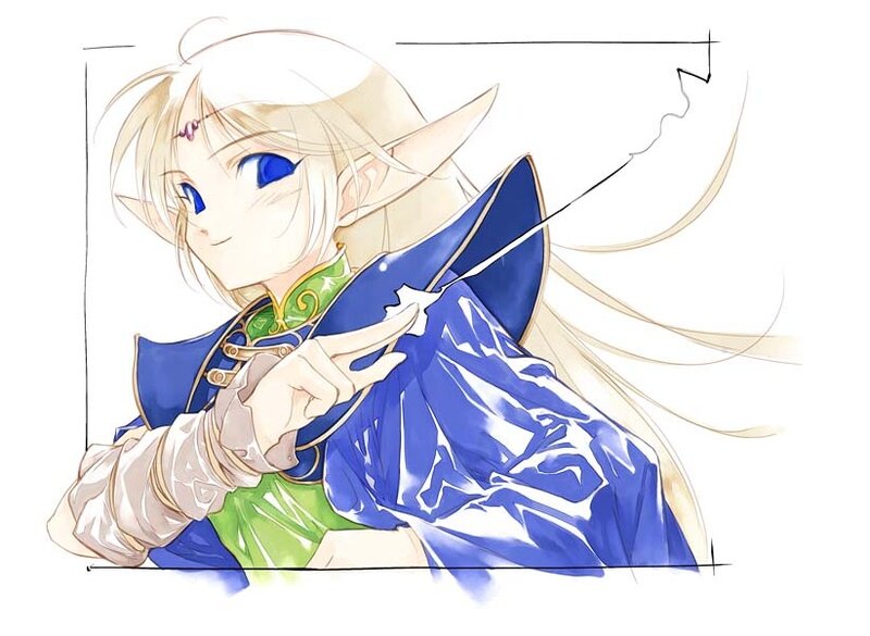Elf Character with Blue Cloak