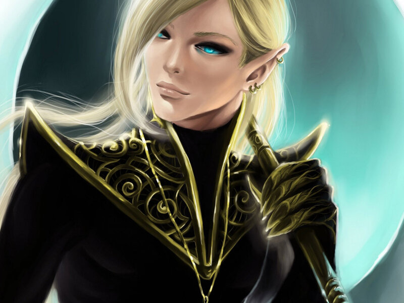 Elf Character with Blue Eyes