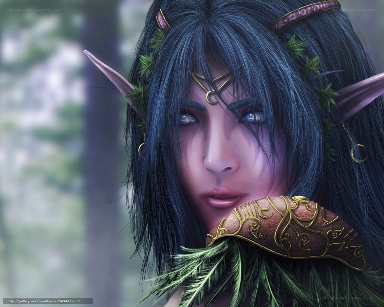 elf character with blue hair