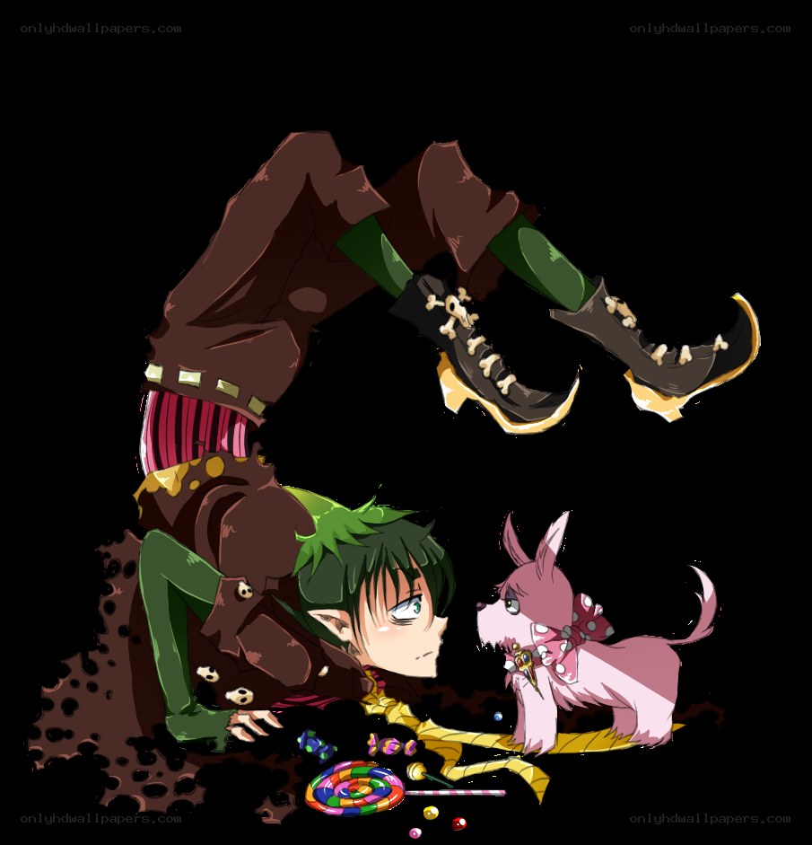 elf character with candy and pet