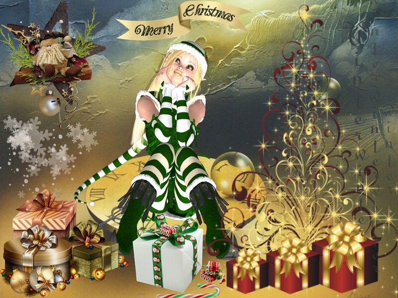 Elf Character with Gifts