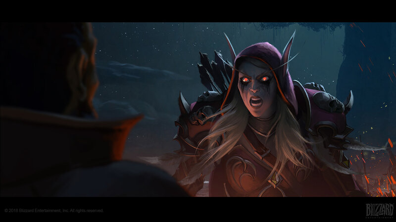 Elf Character with Glowing Eyes — Purple, Dramatic