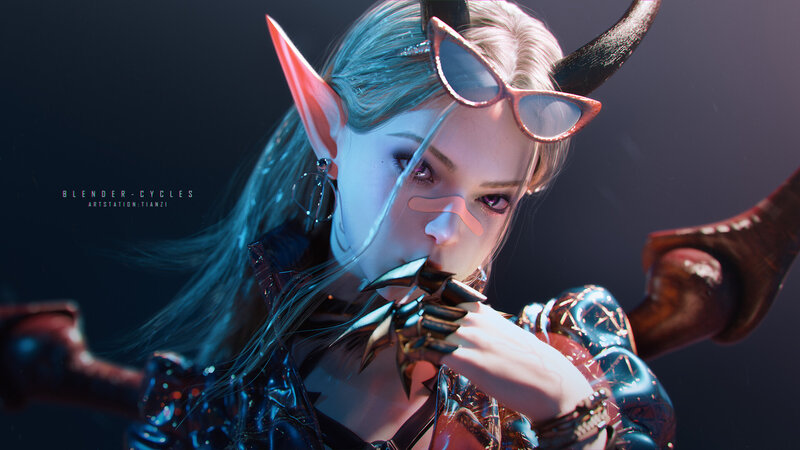 Elf Character with Horns