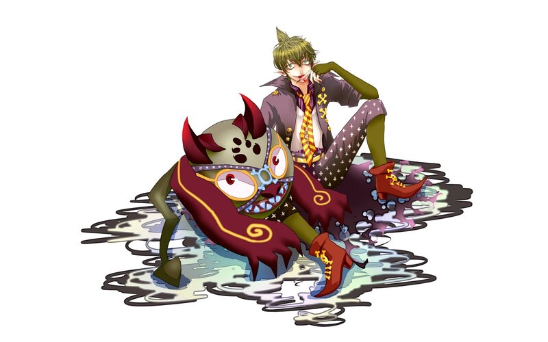 elf character with monster companion