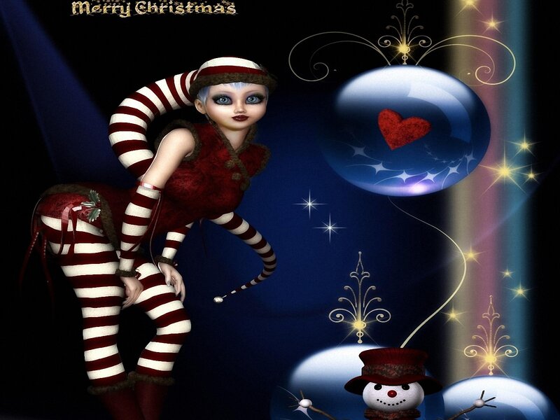 Elf Character with Snowman