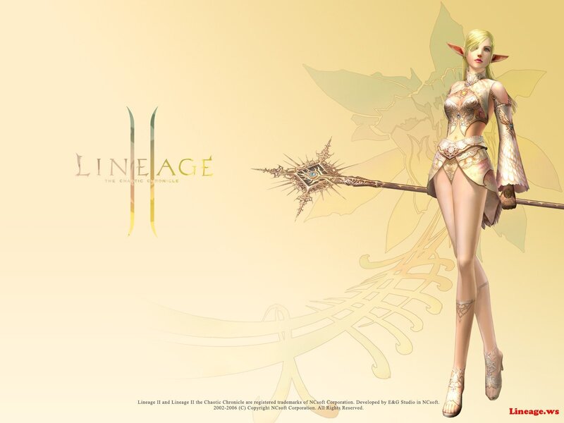 Elf Character with Staff — Yellow