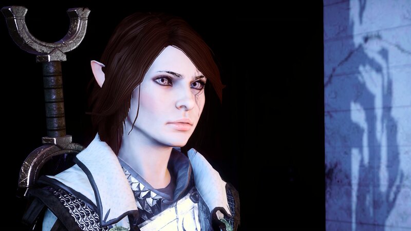 Elf Character with Sword — Black