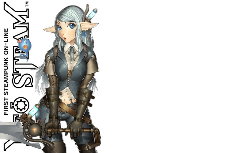 Elf Character with Weapon — Gray