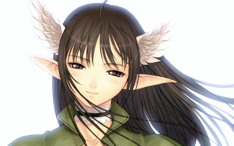 Elf Character with Wings — Black