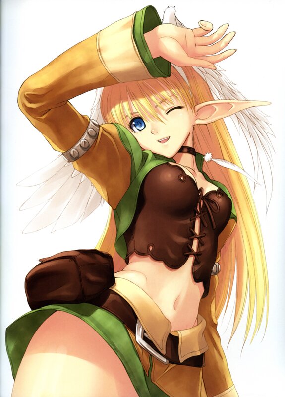 Elf Character with Wings — Yellow, Playful