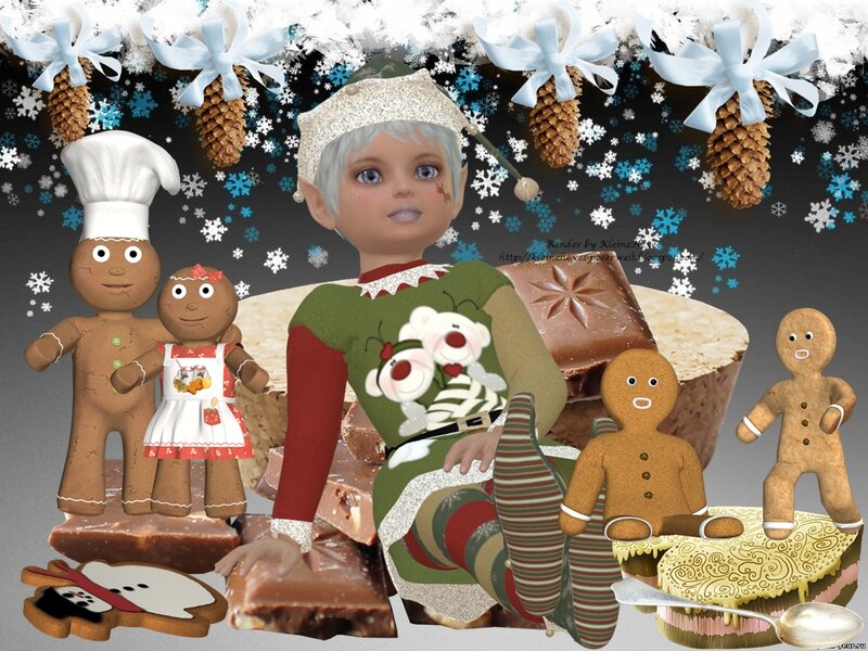 Elf Child with Gingerbread