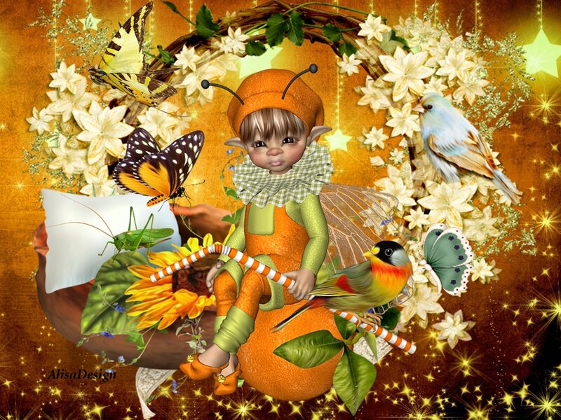 Elf Child with Insects