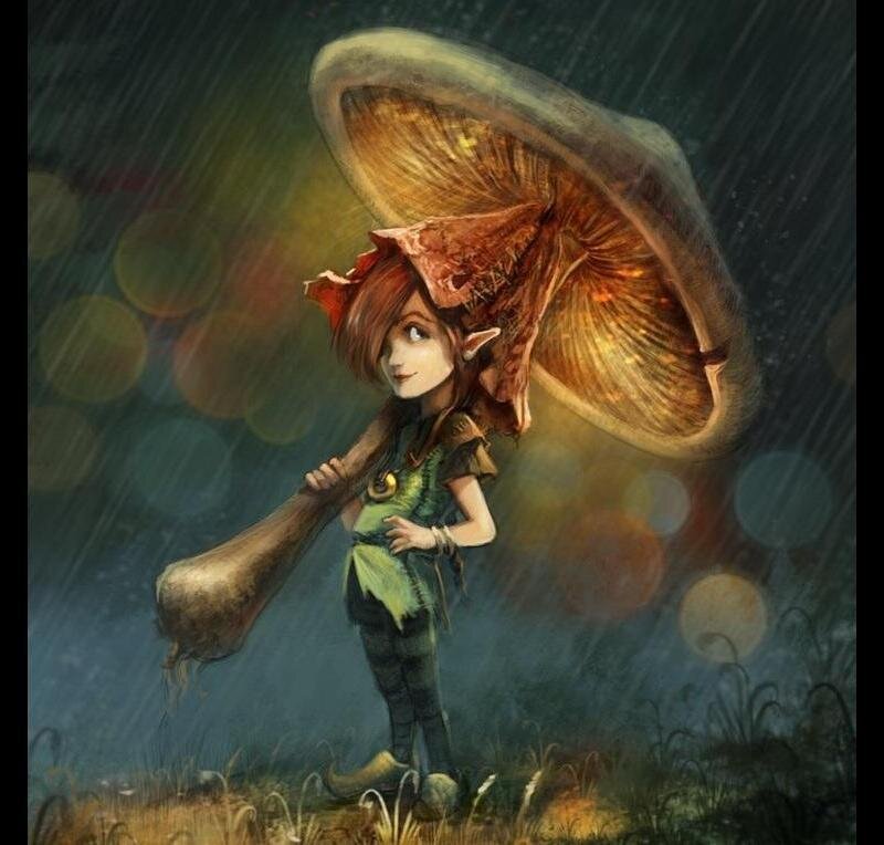Elf Child with Mushroom