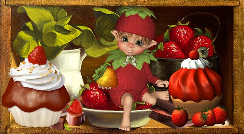 Elf Child with Strawberries