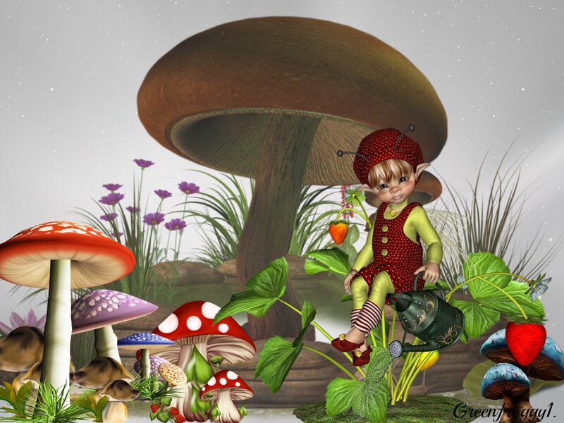 Elf Child with Watering Can